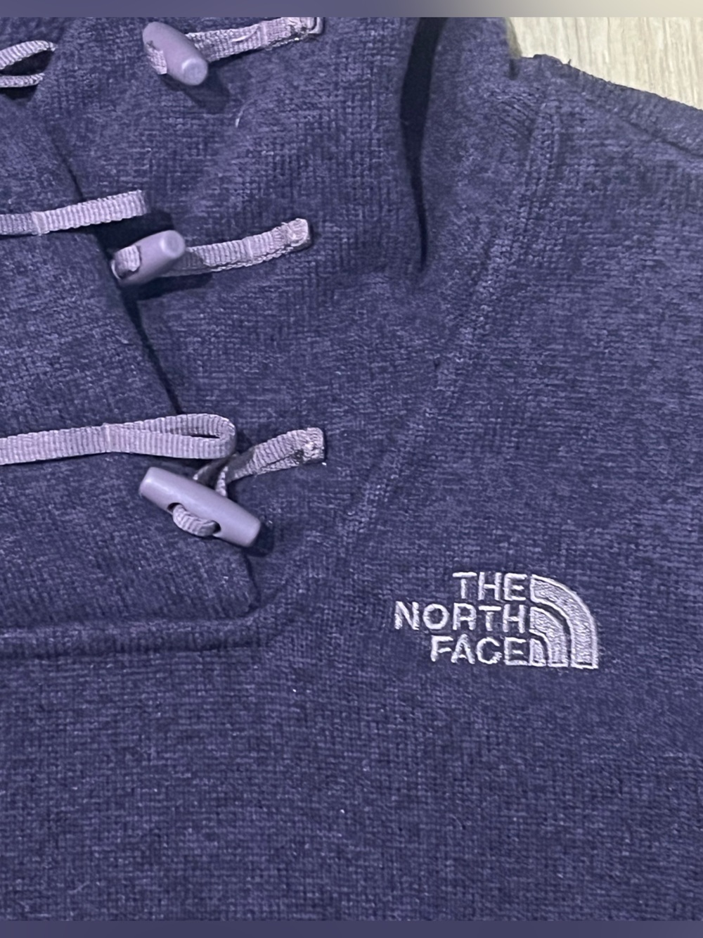 The North Face Women's Dark Purple Hooded Fleece Pullover Small - Picture 4 of 4
